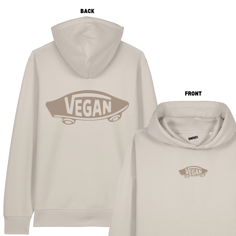 VEGAN Beige Hoodie Regular Fit (Unisex)