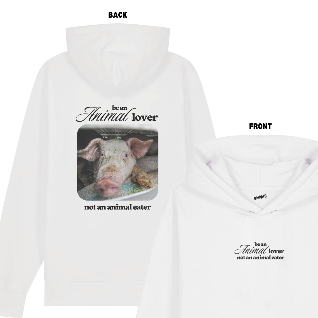 Be an Animal Lover White Hoodie - Regular Fit (Unisex)