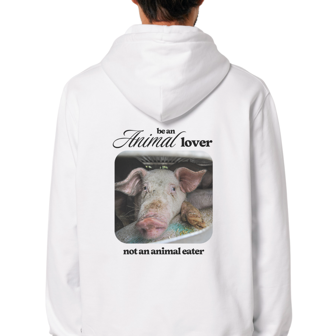 Be an Animal Lover White Hoodie - Regular Fit (Unisex)