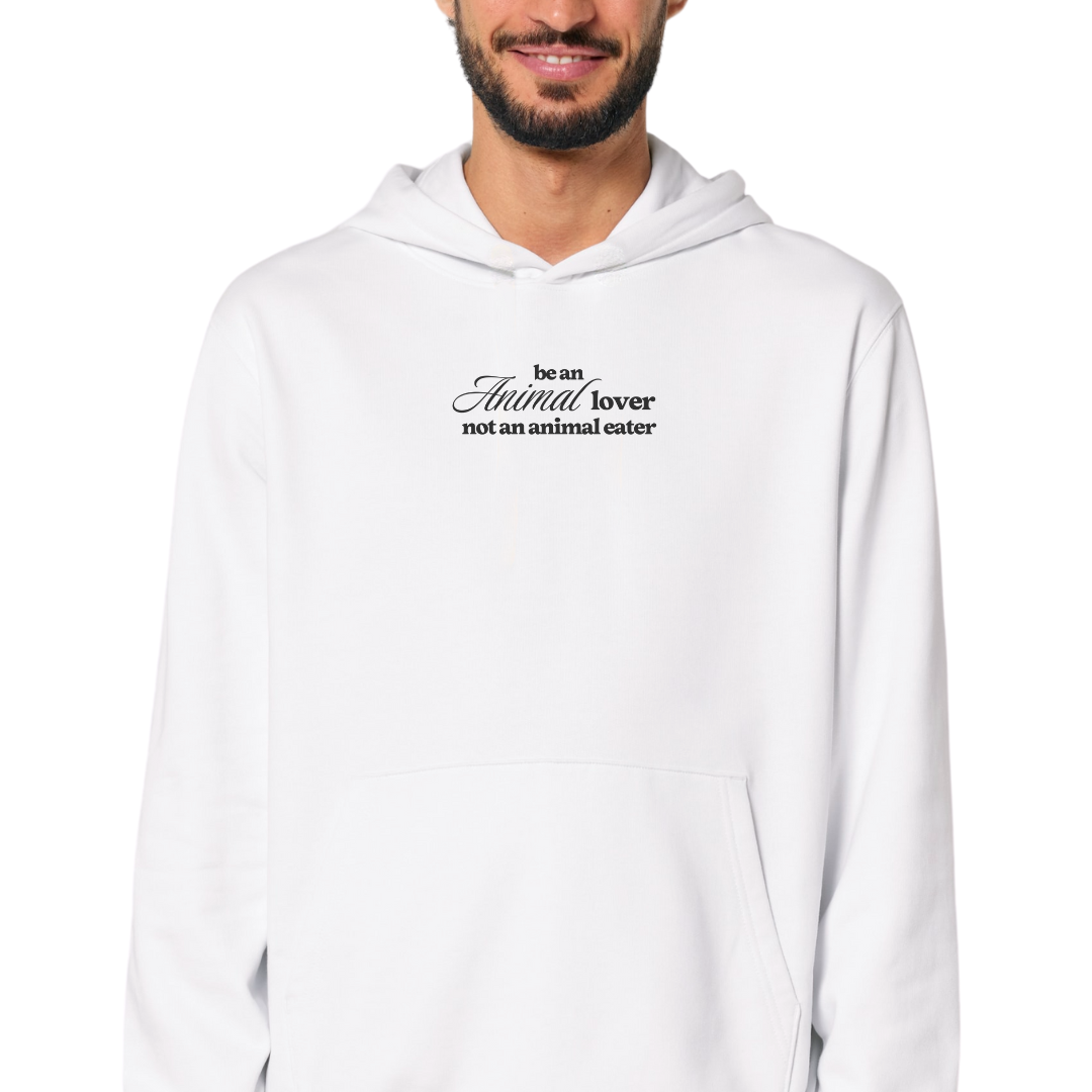 Be an Animal Lover White Hoodie - Regular Fit (Unisex)