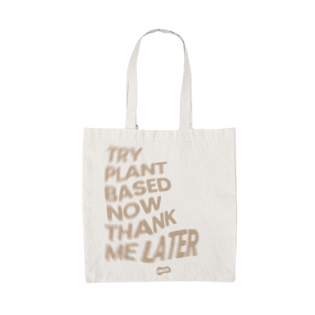 Try Plant Based Now - Large Tote Bag - Empatii