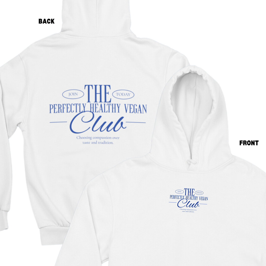 Healthy Vegan Club White Hoodie - Regular Fit (Unisex)