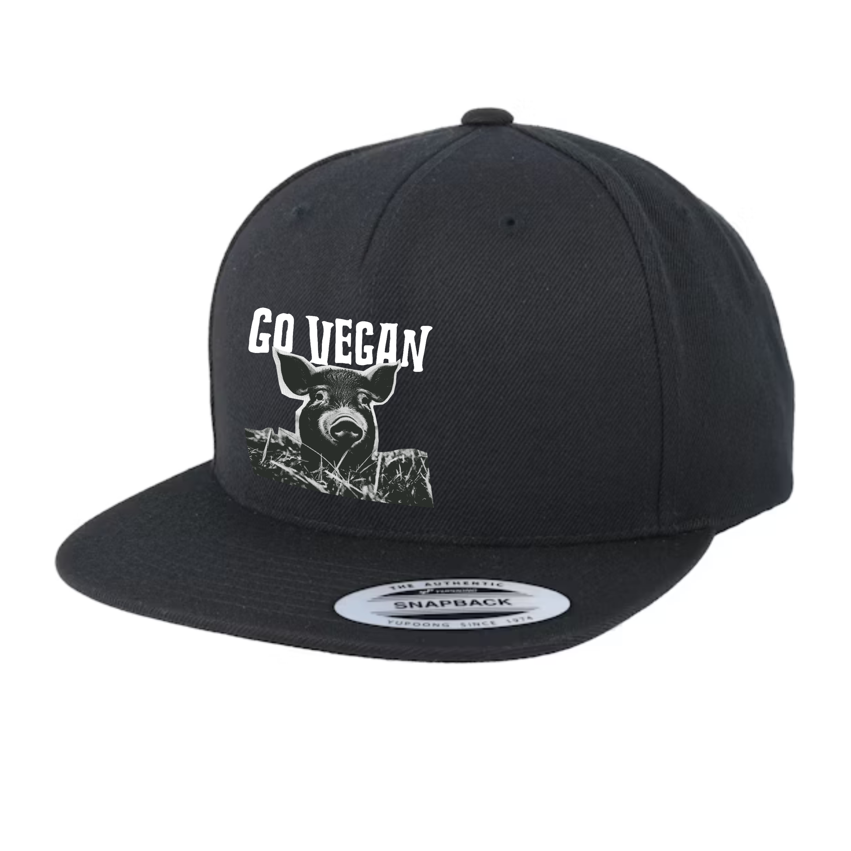 Go Vegan - Black Snapback Cap - Empatii