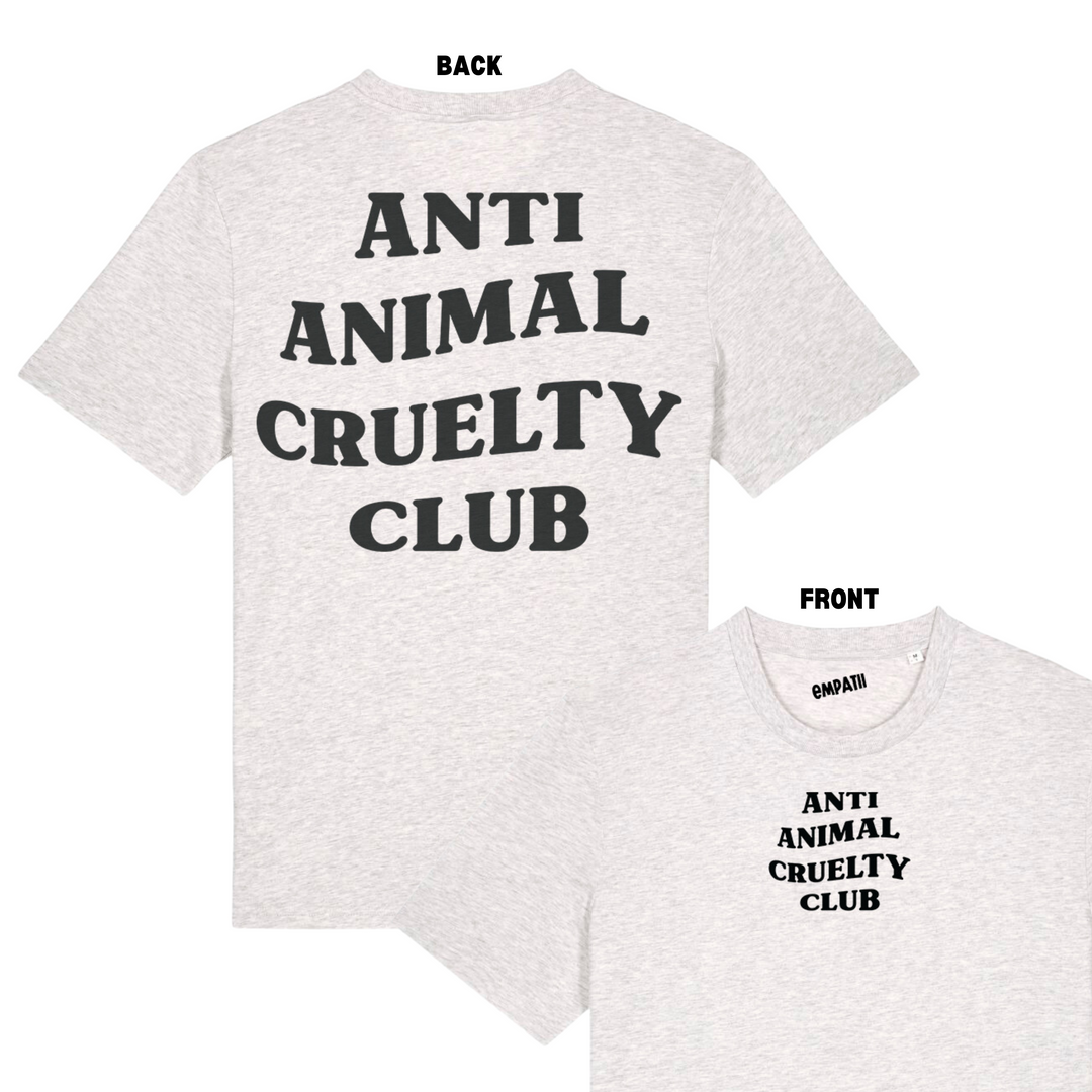 Anti Cruelty Animal Club T-shirt - Light Grey - Empatii