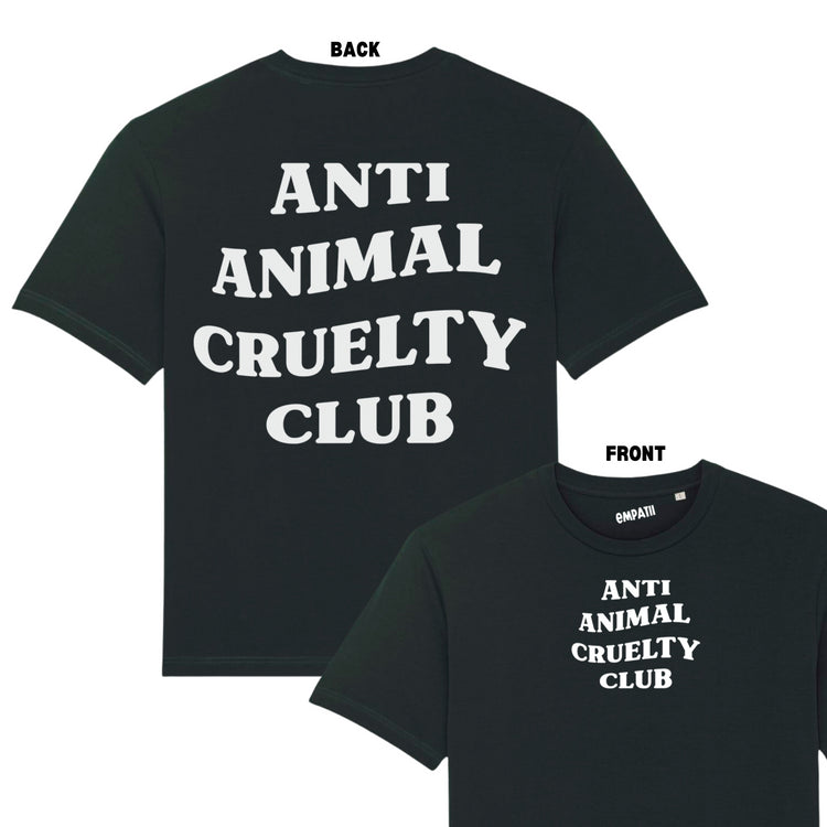 Anti Animal Cruelty Club Oversized T-Shirt - Black - Empatii