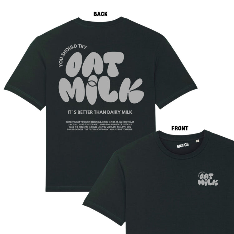 Try Oat Milk Oversized T-shirt - Black - Empatii