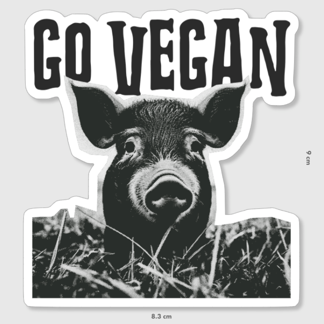 Go Vegan Sticker - Black