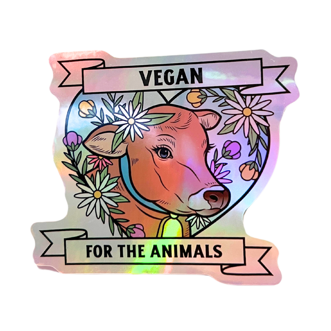 Vegan FTA Holographic Permanent Sticker