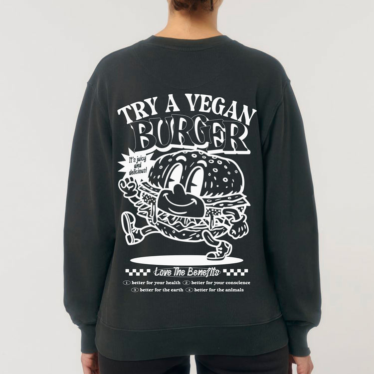 Vegan Burger Crewneck - Vintage Black - Empatii
